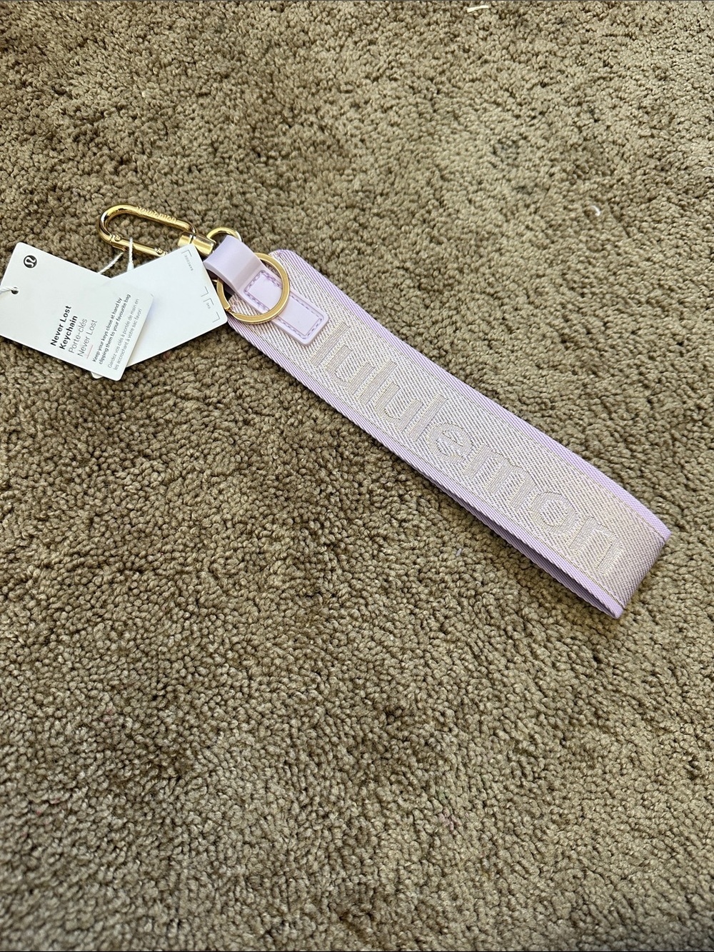 lululemon athletica Light Purple Key Wristlet with Gold Hardware